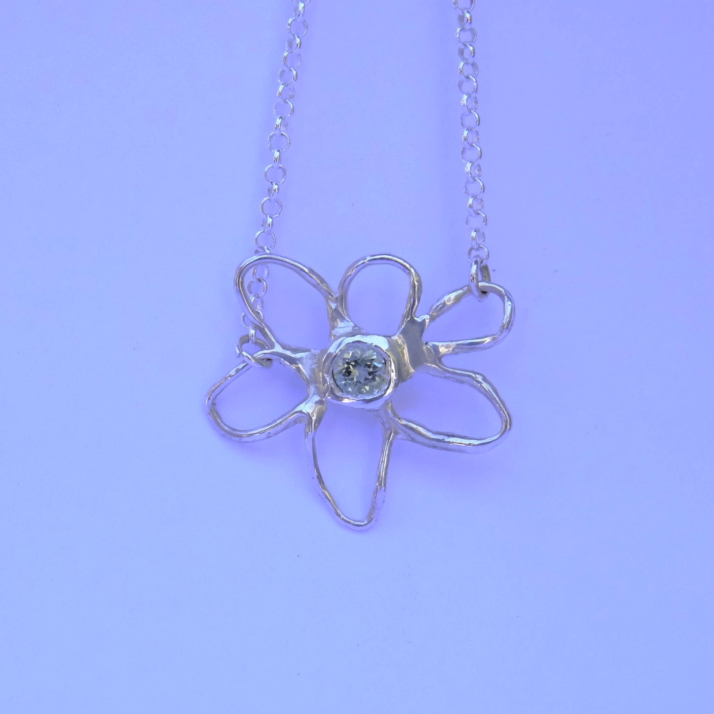 Green Tourmaline Flower Pendant