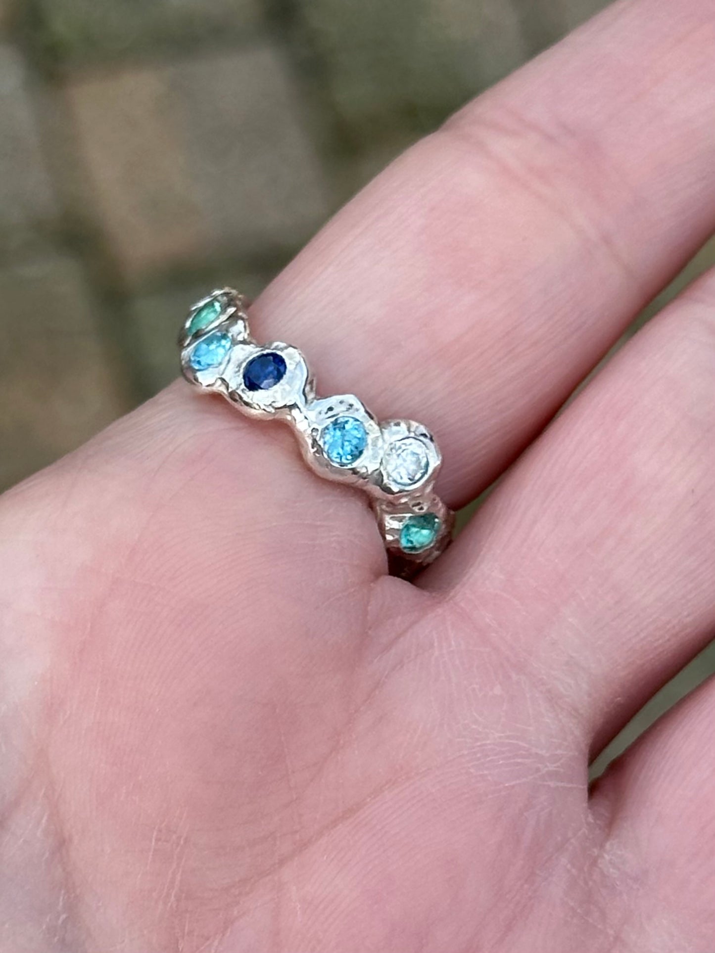 Sculpted Gemstone Ring - Size P