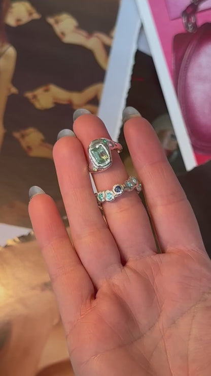 Sculpted Gemstone Ring - Size P
